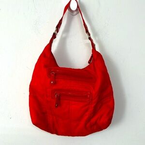 🌞 Avon Red zipper shoulder bag satchel 2 outside zipper pockets
